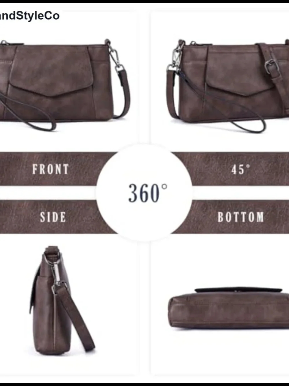 Small Vegan Leather Crossbody Bag for Women with Card Slots, Wristlet Wallet